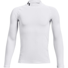 T-shirt à manches longues ColdGear Armour pour garçons Under Armour, Blanc (100)/Noir, Jeunesse Grande