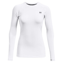 Under Armour Maglietta a maniche lunghe Authentics per donna, Bianco (100)/Nero, X-Small