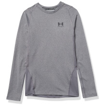 Under Armour Maglietta a Maniche Lunghe ColdGear Armour per Ragazzi, Grigio Chiaro/nero, Grande