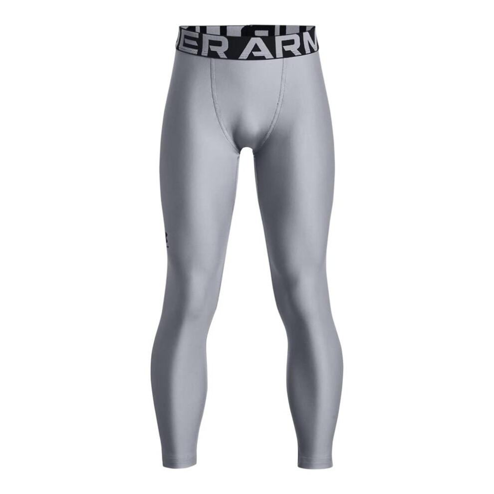 Under Armour Boys Heatgear Armour Leggings, Steel (035)/Black, X-Small