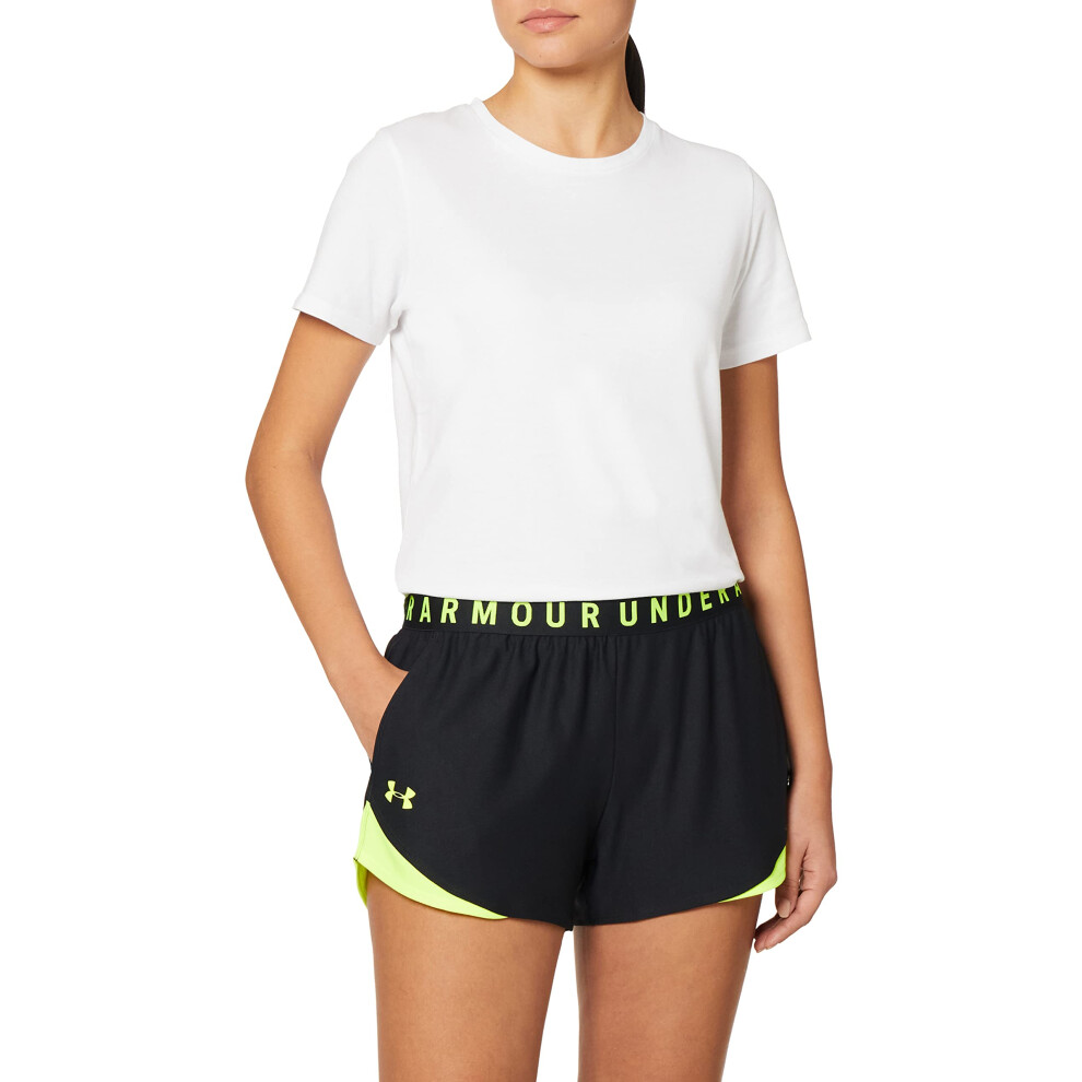Under Armour Womens Play Up 3.0 Shorts  Black (035)/High-Vis Yellow  Medium