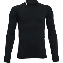 Under Armour T-Shirt Long Sleeve ColdGear Fille, Noir (001)/Blanc, Taille Jeune M
