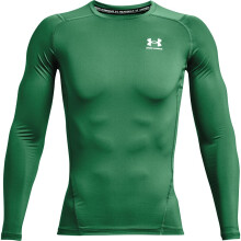 T-shirt à manches longues Compression HeatGear Under Armour homme, Vert Kelly (305)/Blanc, Medium