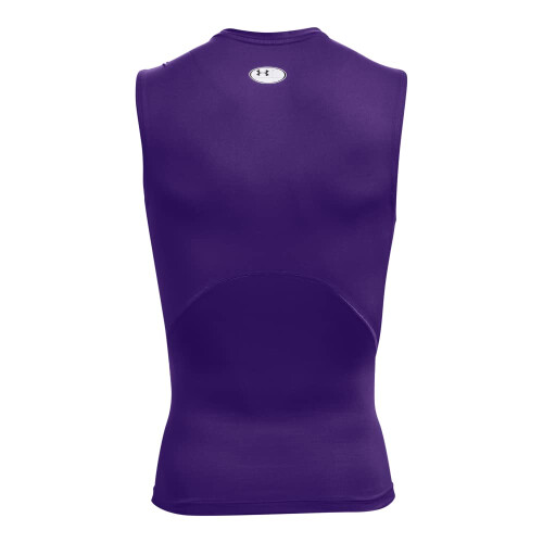 Under Armour Under Armour Ανδρικό T-Shirt HeatGear Compression Χωρίς Μανίκια, Μωβ (500)/Λευκό, Μεσαίο 2