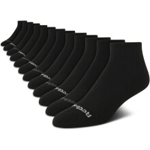 Reebok Men's Athletic Quarter Socks with Cushion Comfort (12 Pack) Storlek 6-12.5 All Black