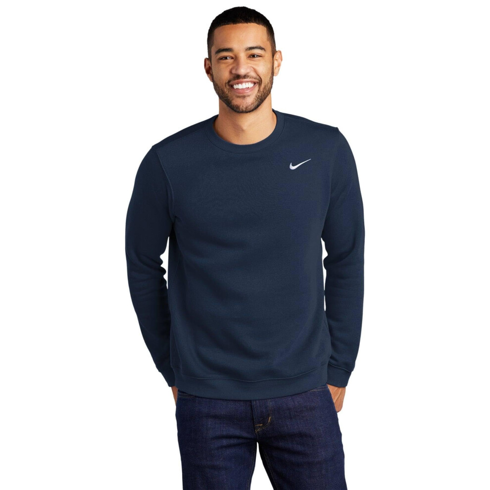Nike Club Fleece Crew Men's Sweatshirt Crewneck (Navy  Small)