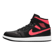 Nike WMNS Air Jordan 1 Mid, Chaussures de Basketball Femme, Noir/Rouge Sirène-Blanc, 4.5 UK