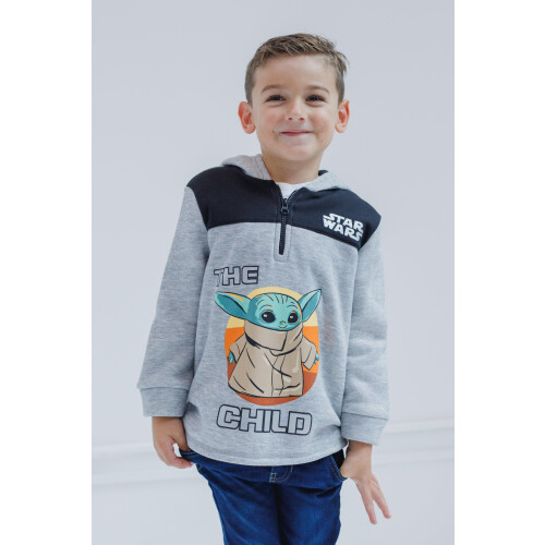 Star Wars Star Wars The Child Big Boys polar Half Zip Pullover Blue Grey 14-16 1