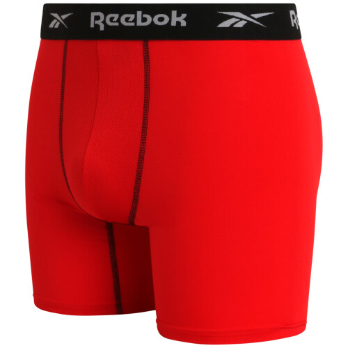 Reebok Reebok Ανδρικά Σκεπάσματα - Performance Boxer Briefs (4 Πακέτο), Μέγεθος Μedium, ΜαύροΚόκκινοΓκρι 2