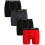Reebok Reebok Ανδρικά Σκεπάσματα - Performance Boxer Briefs (4 Πακέτο), Μέγεθος Μedium, ΜαύροΚόκκινοΓκρι 1