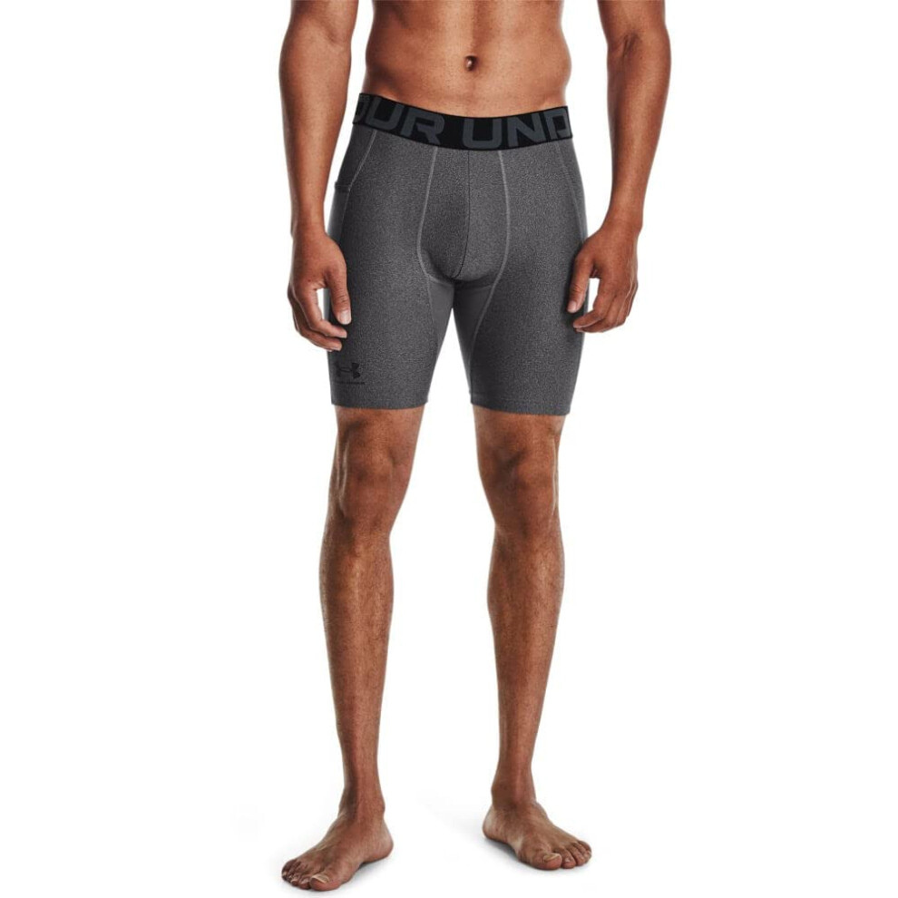 Under Armour Men's Armour Heatgear Compression Shorts, Carbon Heather (090)/Black, 4X-Large
