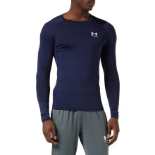 Under Armour HeatGear Armour Compression Manica Lunga Blu Notte/Bianco 4XL