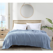 Tommy Bahama - King deken, zacht katoenen beddengoed, middelzwaar woonaccessoire voor alle seizoenen (Bahama Coast Blue King)