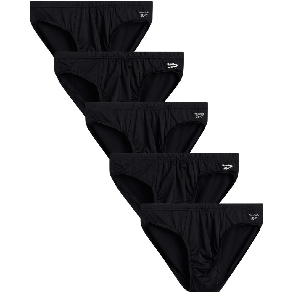 Sous-v   tements Reebok pour homme - Slips taille basse     s   chage rapide (lot de 5) Taille M, tout noir