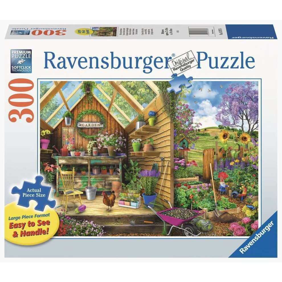 Ravensburger Gardener's Getaway Large Format Jigsaw Puzzle - 300 Pieces | Designed For Adults | Every Piece Is Unique | Softclick Technology Relaxing