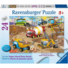 Ravensburger Baustellen Spaß 24-teiliger Bodenpuzzle für Kinder - 03077 - Jedes Teil ist einzigartig