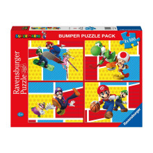 Ravensburger - Super Mario Puzzle Bumper Pack 4 x 100 Idea de regalo para nios ms de 6 aos Juego educativo y estimulante 4 x 100 piezas Rompec