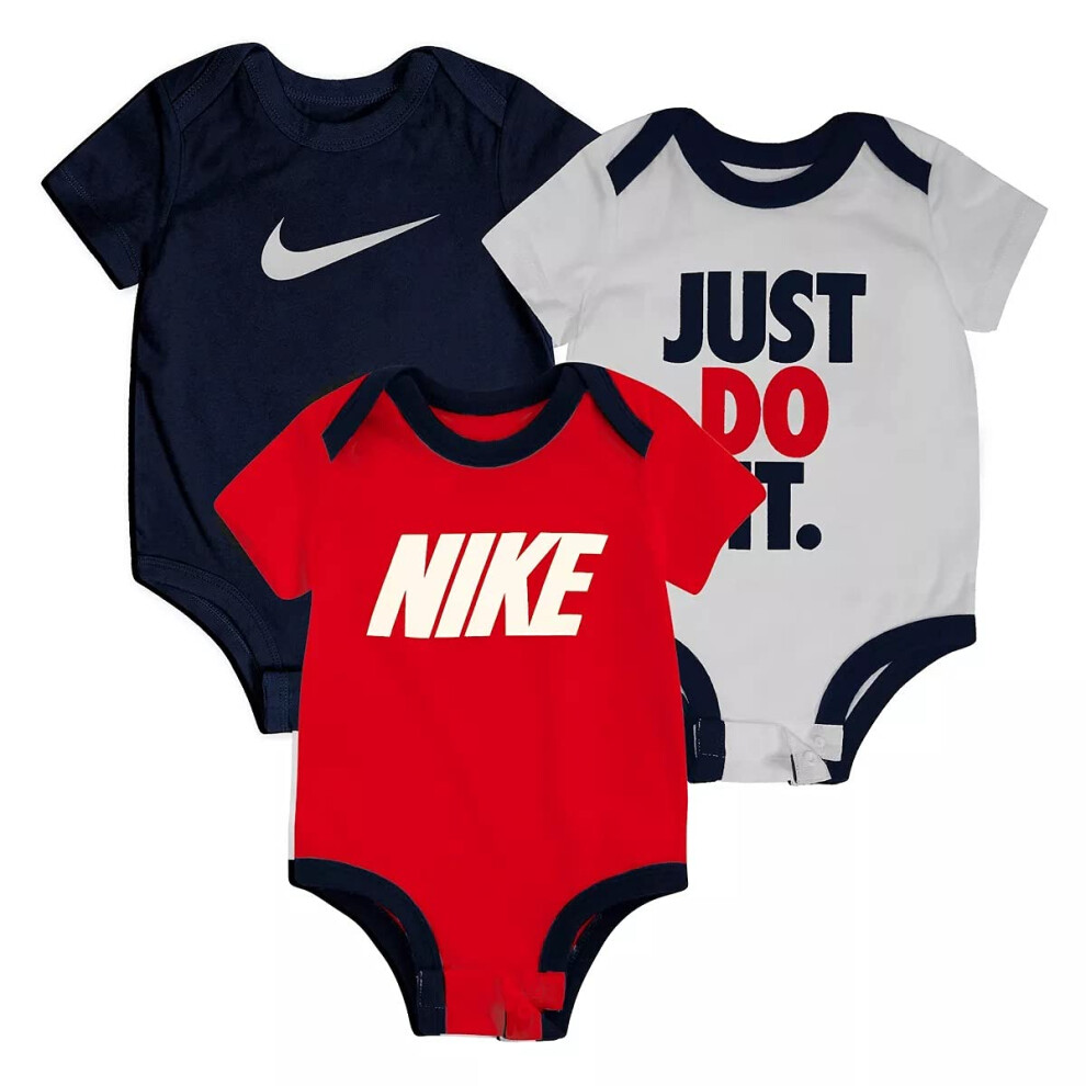 Nike Jordan baby-boys Assorted 3 Pack BodySuit  Universityred(56e779-u10)/White  3 Months