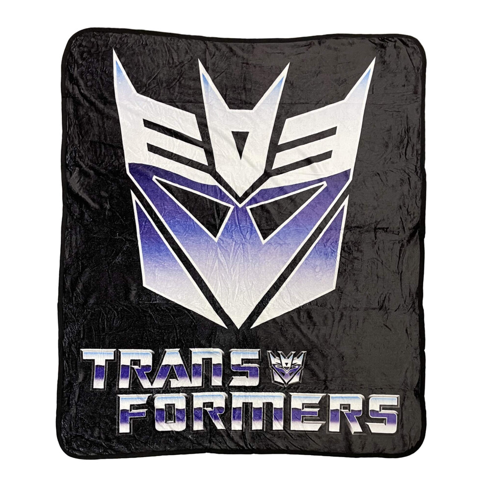 Transformers Hasbro Decepticon Symbol 80's Cartoon Printed Plush Throw Blanket