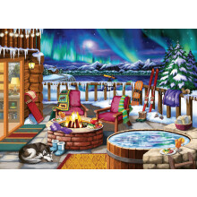 Ravensburger - Nordlichter - 500 Teile Großformat Puzzle - Lebendiges Bild des Phänomens - Gemütliche Feuerstelle