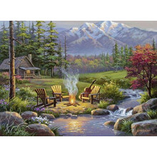 Ravensburger Riverside Woonkamer Puzzel - Onderdeel van de Great Outdoors Serie | Unieke 300 Stuk Uitdaging voor Volwassenen