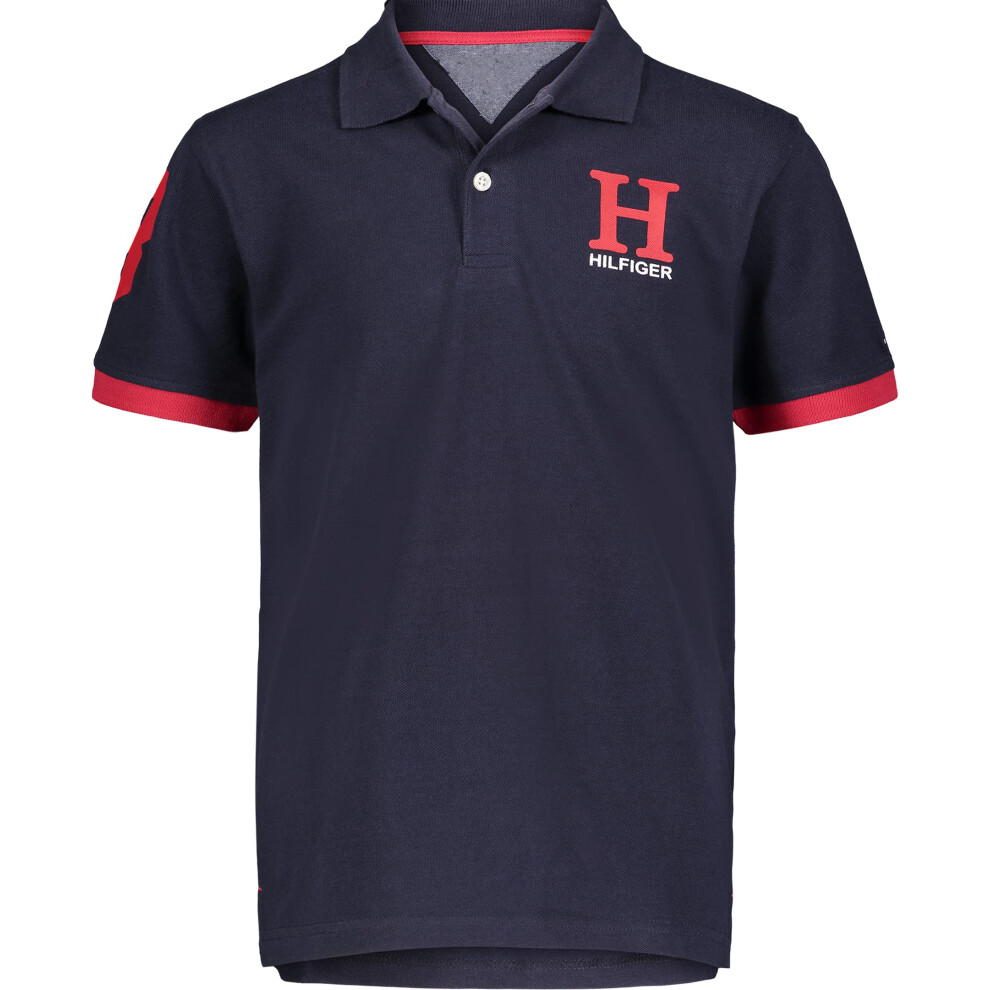 Tommy Hilfiger Boys' Short Sleeve Matt Polo Shirt  Navy Blazer  12-14