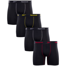 Reebok Herr Aktiv Underkläder - Sport Soft Prestanda Boxer Briefs (4 Pack), Storlek Large, Hela Svart