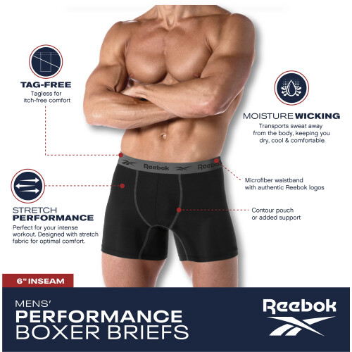 Reebok Reebok Ανδρικά Σπορ Σαπούνια - Σαπούνια Μάξι (4 Τεμάχια), Μέγεθος Μedium, Όλα Μαύρα 1