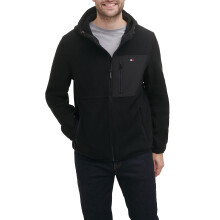 Chaqueta de forro polar con capucha Tommy Hilfiger para hombre, Negro/Negro, Talla X-Large