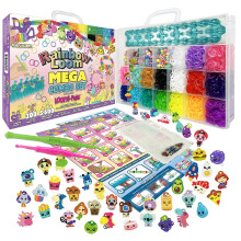 Il set Rainbow Loom Loomi-Pals MEGA contiene 60 graziosi ciondoli LP assortiti, i nuovi ganci Happy Looms RL2.0, perline Alpha e Pony, 5600 elast