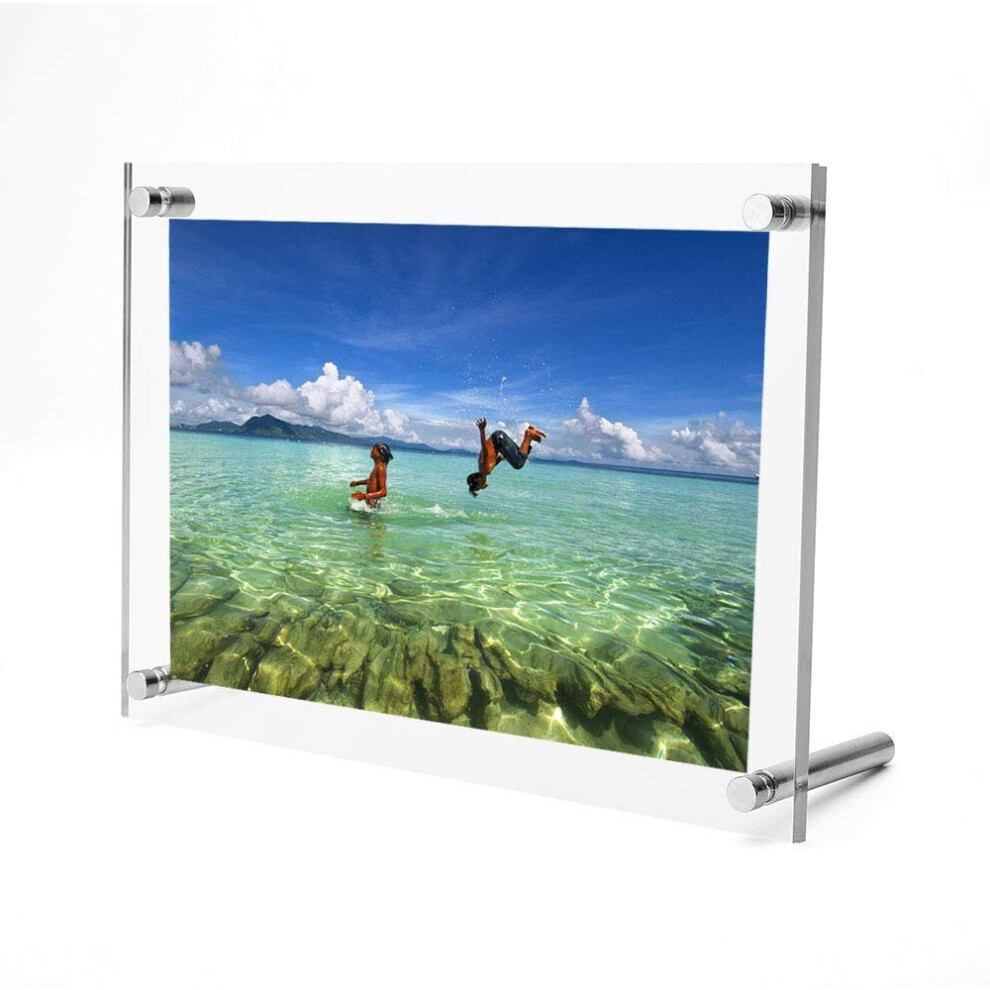 princesses love Floating Acrylic Picture Frame Clear Free Standing Desktop Photo Frame Frameless Photo Holder Document Sign Menu Display Stands (11x14