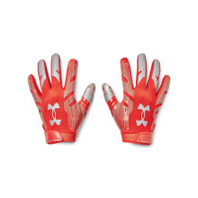 Under Armour Men's F8 Football Gloves , (860) / Dark Orange / Metallic Silver , Large