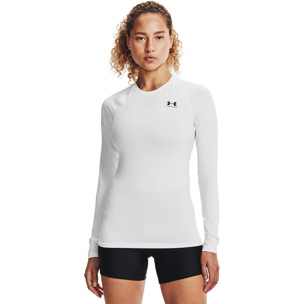 Under Armour Women's HeatGear Compression Long-Sleeve T-Shirt  White (100)/White  Medium