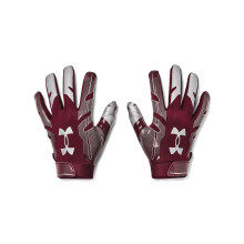 Męskie rękawice piłkarskie Under Armour F8 (609) / bordowe / metaliczne srebrne, bardzo duże