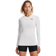Under Armour Dam HeatGear Kompressions T-shirt med Lång Ärmar, Vit (100)/Vit, Small