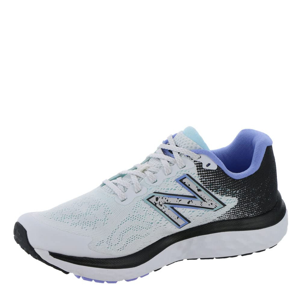 New Balance Womens Fresh Foam 680 V7 Running Shoe  WhiteBlackVibrant Violet  5 Wide