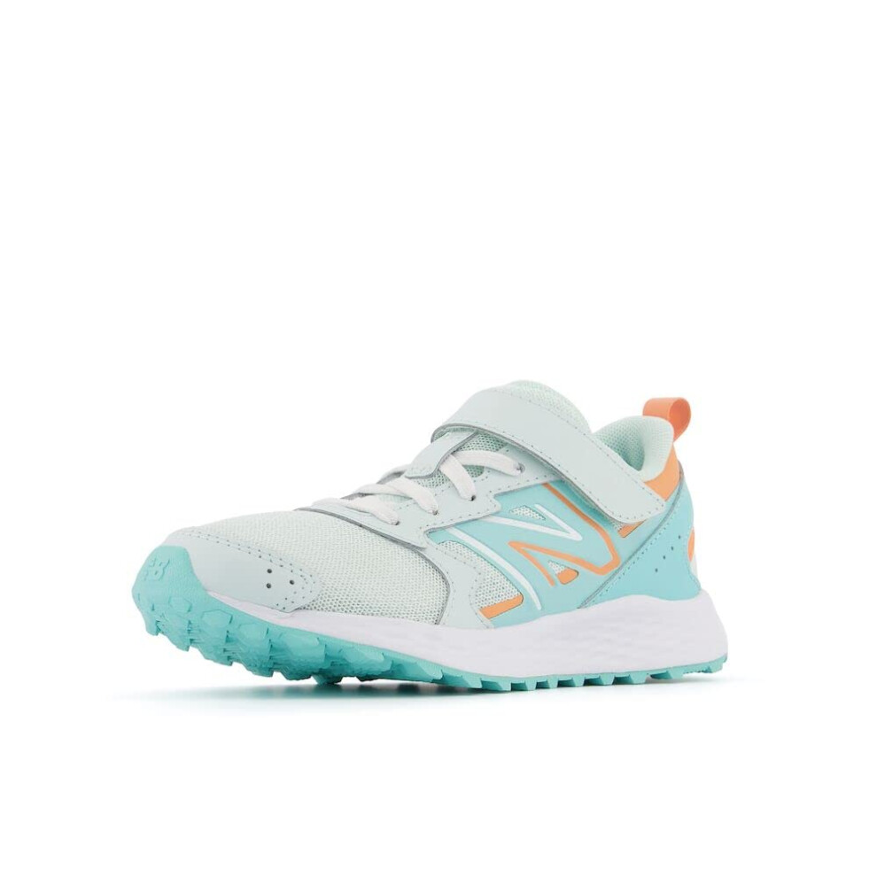 New Balance Baby Kids Fresh Foam 650 V1 Bungee Lace with Top Strap Running Shoe  Light Surf/Peach Glaze/Surf  2 Wide US Unisex Infant