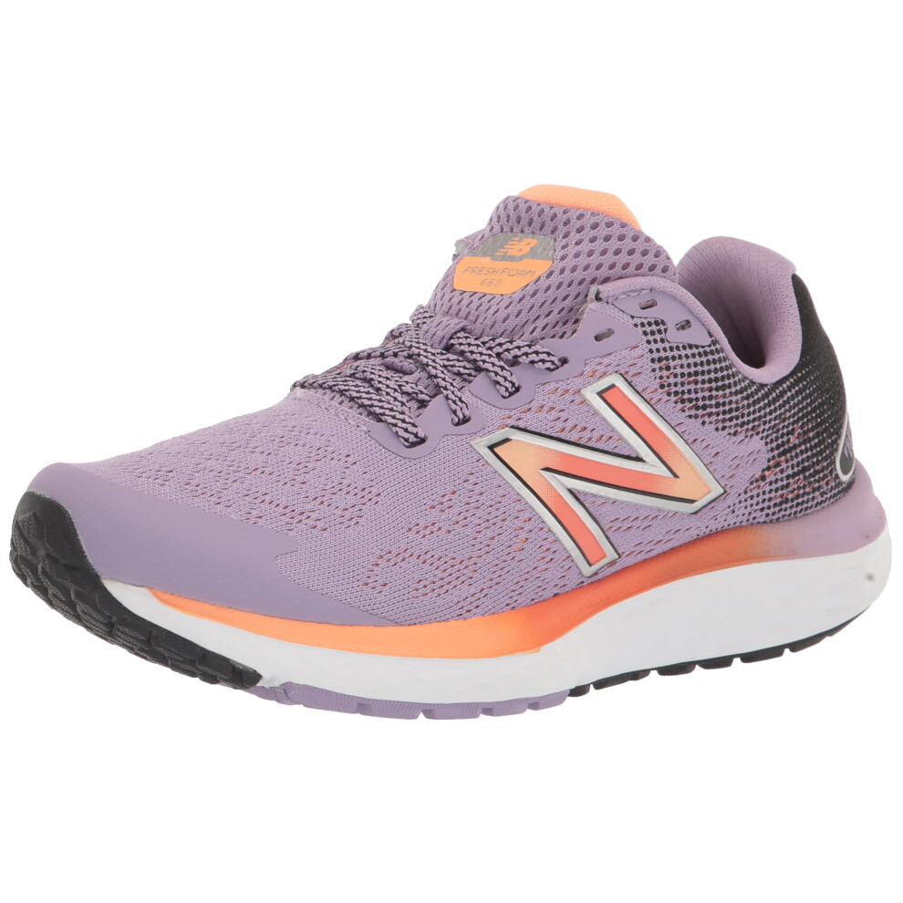 New Balance Womens Fresh Foam 680 V7 Running Shoe  Raw AmethystBlackVibrant Orange  6