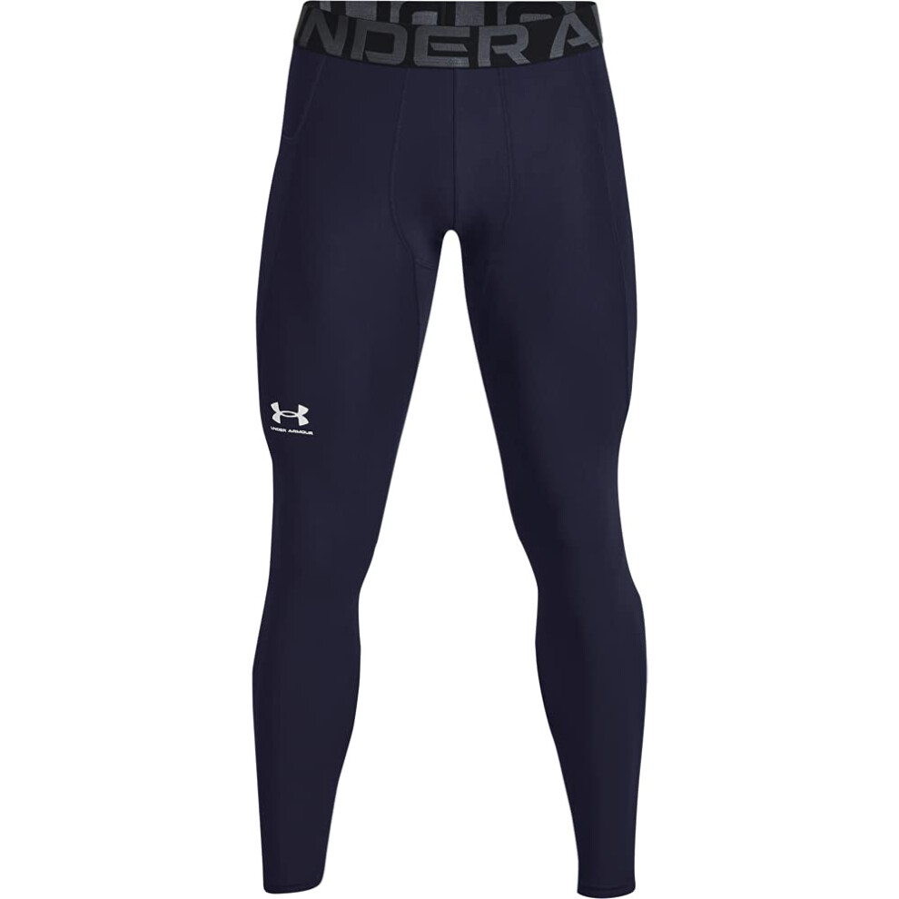 Under Armour Men's Heatgear Armour Leggings, Midnight Navy (410)/White, X-Large Tall