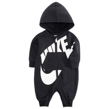 Nike Baby Boy All Day Play overall met capuchon (zwart (56B954-023)/wit 12 maanden)