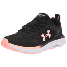 Under Armour Damernas Charged Assert 9 Löparskor, Svart (007)/Rosa Sand, 8.5 US
