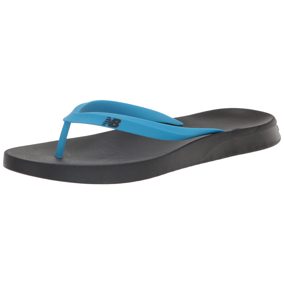 New Balance Unisex-Adult 24 V1 Flip-Flop  Black/Vibrant Sky  11.5 Wide Women/10 Men