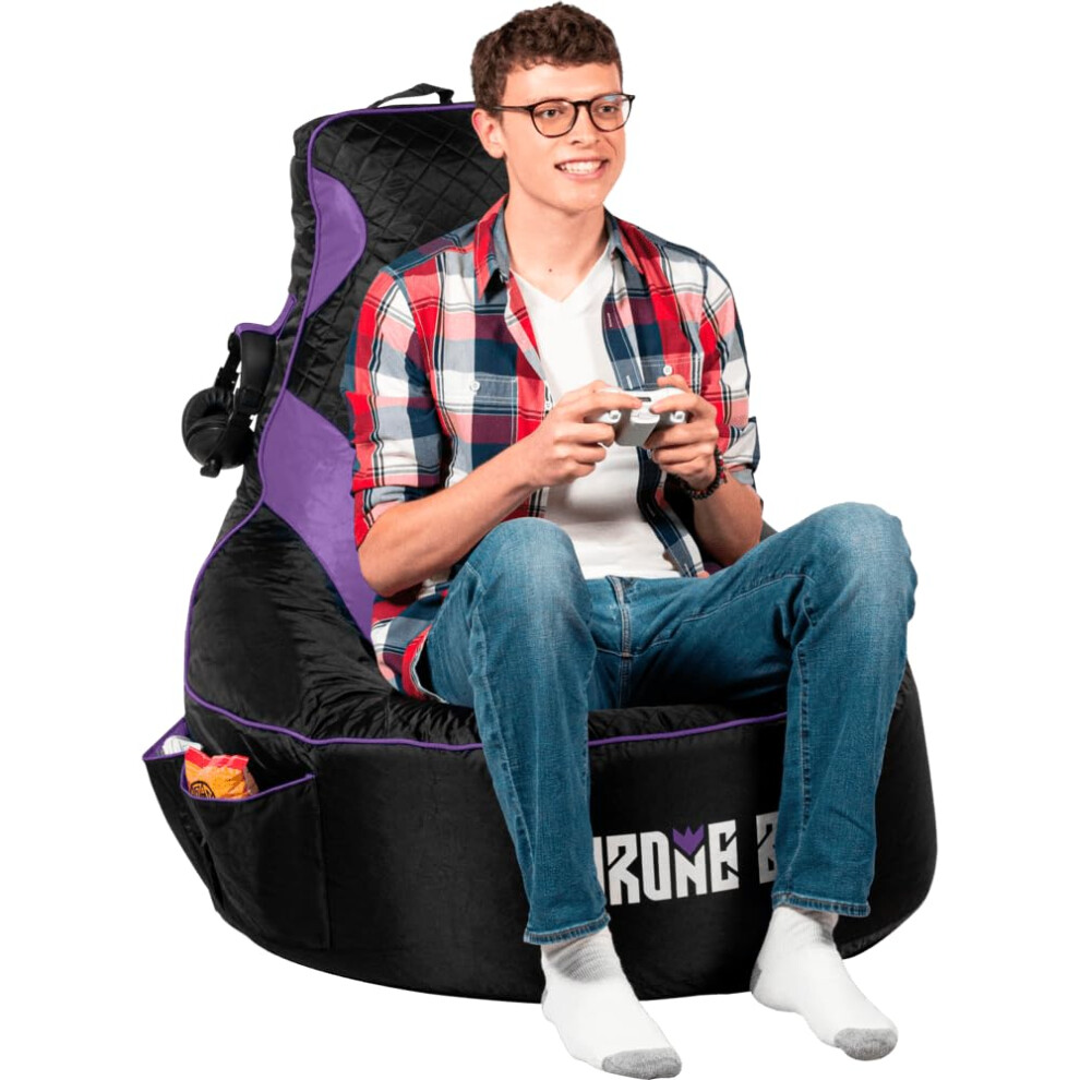 Gaming Bean Bag Chair for Adults [Cover ONLY No Filling] with High Back - Fun Gaming Sofa - Bean Bag Chairs for Adults and Teens - Dorm Chair - Gamer