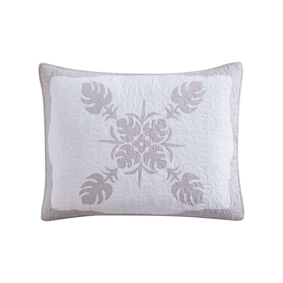 Tommy Bahama - King Sham Cotton Bedding With Envelope Closure Breathable Home Decor (Molokai Grey)