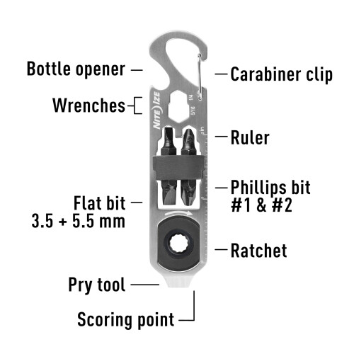 Nite Ize Nite Ize DoohicKey Ratchet Key Tool - Πολυεργαλείο με Καραμπίνερ 2