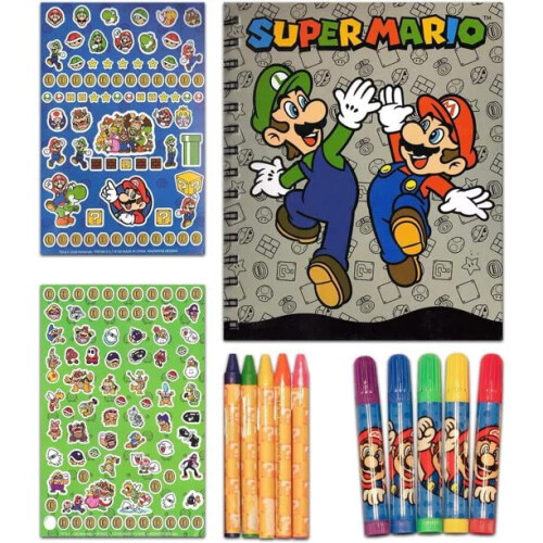 Nintendo Σετ Σημειω книг Nintendo Super Mario για Παιδιά, 3 Τμχ με Ημερολόγιο Ζωγραφικής Mario 1