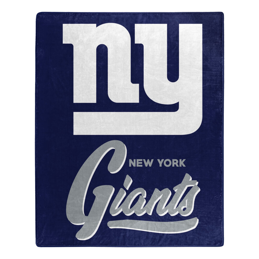 Couverture Raschel unisexe pour adulte, motif signature des Giants de New York, 127 x 152 cm, de la NFL du Nord-Ouest