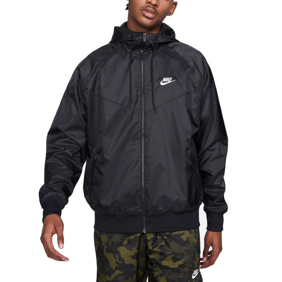 Nike Sportswear Windrunner Hooded Windbreaker Men's Jacket (Black  X-Large)