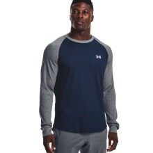 Under Armour Herr UA Waffle Crew Långärmad Tröja 1302355 (Academy Blue 408, Storlek L)