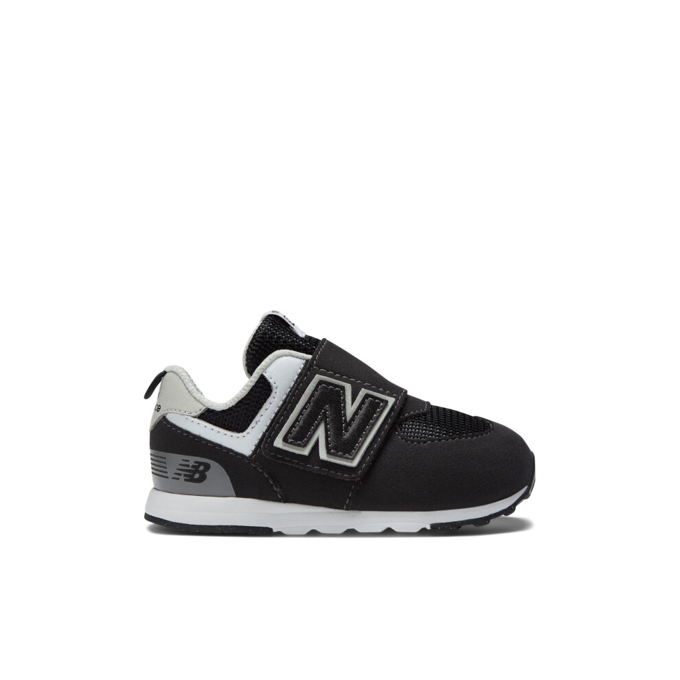 New Balance Boy's 574 V1 New-B Hook and Loop Sneaker  Black/Silver Metallic  5.5 Wide Toddler